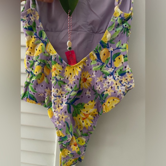 Farm Rio Lemon Dream Ruffle One-Piece Swimsuit Size XS NWT - Picture 5 of 10